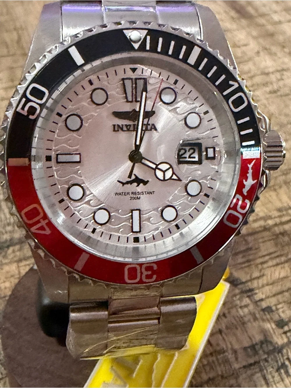 NEW Invicta Pro Diver w/ Black & Red Bezel Stainless Steel Watch 42mm - 200M WR